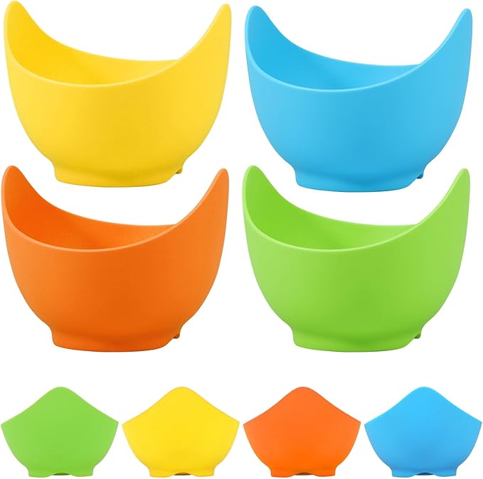 8Pcs Silicone Egg Poacher Nonstick Egg Poaching Cups Poached Egg Easy Silicone Egg Poacher Cups for Stovetop Air Fryer Cooking Accessories