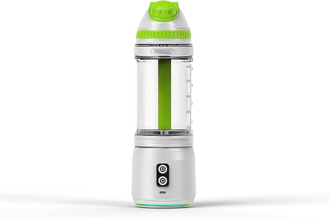 Portable Blender, Anti-Jamming 300 Watt for Shakes and Smoothies, 24oz Travel Blender USB Rechargeable, BPA Free Sporty bottle with a Travel Lid. (Black Base Grey Lid) (White Base Green Lid)