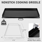 Utheer 37" x 17" Ceramic Nonstick Cast Iron Griddle for Camp Chef 3 Burner Stove, Fits GB90D TB90 SPG90B CCH3, Large Flat Top Camping Griddle, Oven-Safe to 500°F,Rust-Resistant Camp Chef Accessory