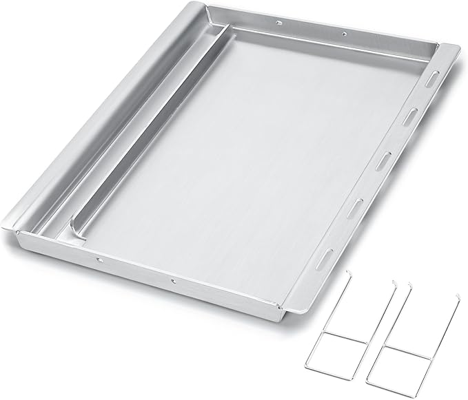 7637 Full-Size Griddle Insert for Weber Spirit I & II 200 Series Gas Grills, Flat Top Griddle for Spirit E210 E220 E215 S210 S220 Grill, Outdoor Indoor Griddle with Removable Handles
