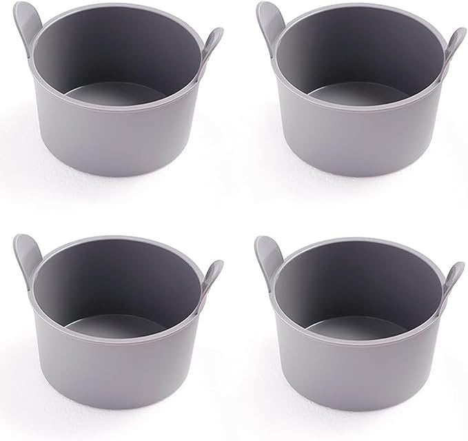 Microwave Egg Poacher, Nonstick Egg Boiler Poacher 4 PCS, Egg Poacher Cups, Boiled Egg Mold, Poached Egg Cooker for Baking Oven Microwave Stovetop Egg Cooking Air Fryer (A)