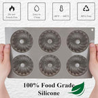 3Pcs Mini Bundt Cake Pans for Baking, 6-Cavity Silicone Bundt Cake Pan Nonstick, Small Bundtlette Cake Silicone Mold for Cupcakes, Donuts, Cornbread, Brownies, Jellies