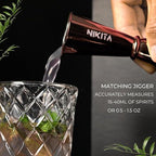 Rose Gold Cocktail Shaker Set - 5 Piece Martini Shaker Set with Strainer, Jigger, Spoon & Muddler - 16oz Glass Cocktail Shaker Set - Ideal Gift for Home Bar & Drink Trolley Décor