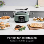 Ninja Foodi PossibleCooker PRO MC1000 8.5Qt Multicooker 8 in 1 Slow Cooker, Dutch Oven, Steam Bake Roast Sear Sauté Bread Maker Warmer, Glass Lid, Integrated Spoon, Nonstick (Sage Green)
