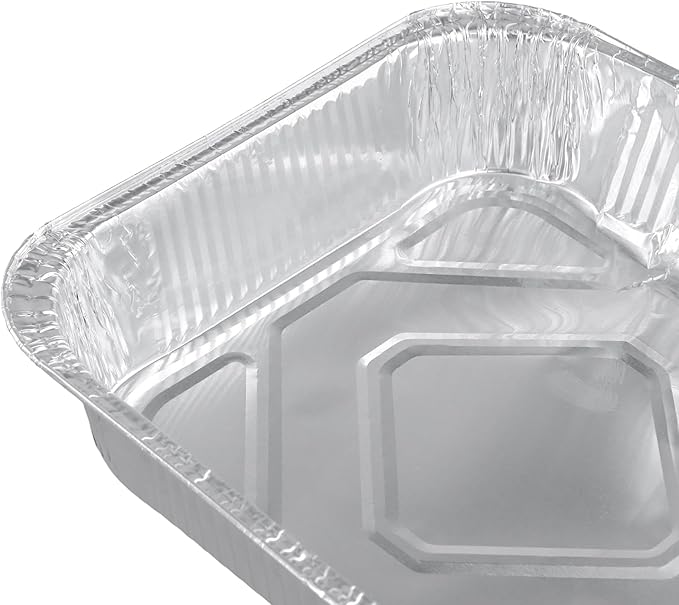 50 Pack 8x8 Inch Square Aluminum Baking Pans, Heavy Duty Disposable Foil Pans for Baking, Cooking, Freezing, Meal Prep