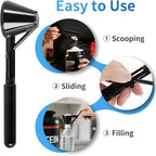 Scoop with Funnel for Water Bottles 2 Pack Small Funnel Scooper for Filling Formula Protein Powder Slide Bottom Scoop for Water Bottle