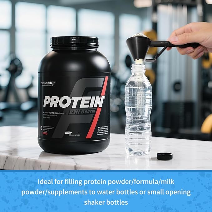 Water Bottle Funnel Pre Workout Scoop for Protein Powder 2 Pack Slide Bottom Measuring Scoop with Funnel for Coffee Grounds and Powder