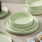 Stone lain Stella Pasta Bowl 6-Piece Set, Round, Porcelain, Lime Green
