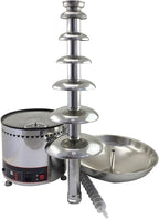 7-Tier Electric Stainless Steel Chocolate Melts Dipping Fondue Fountain Commercial Chocolate Fondue Fountain Machine 110V Chocolate Waterfall Heated Melting Machine for Party