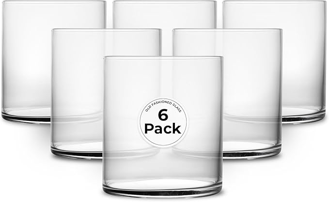 Restaurantware-Vetri 10 Ounce Old Fashioned Glasses, 6 Dishwashable Whiskey Glasses - No-Lead, Durable, Clear Glass Tumblers For Scotch, For Drinking Liquor, Cocktail, Bourbon, Cognac, And More