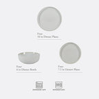 Gibson Elite Tahoe Sunset 12 Piece Stoneware Reactive Glaze (Service for 4) Ceramic Plates and Bowls Dinnerware Set - Cream White