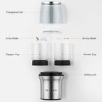 Secura Coffee Grinder Electric, Spice Grinder, Dual Glass Bowls for Wet & Dry Grinding