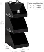 Mind Reader Coffee Tea Utensil and Condiment Station, Countertop Organizer, Coffee Bar, Kitchen, 6"L x 9"W x 16"H, Black