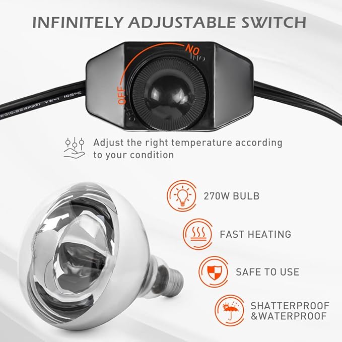 DUEBEL Food Warmer/Food Heat Lamp, Perfect Buffet and Catering Solution for Keeping Food Warm, Ideal for Parties, Holidays, and Concession Stands