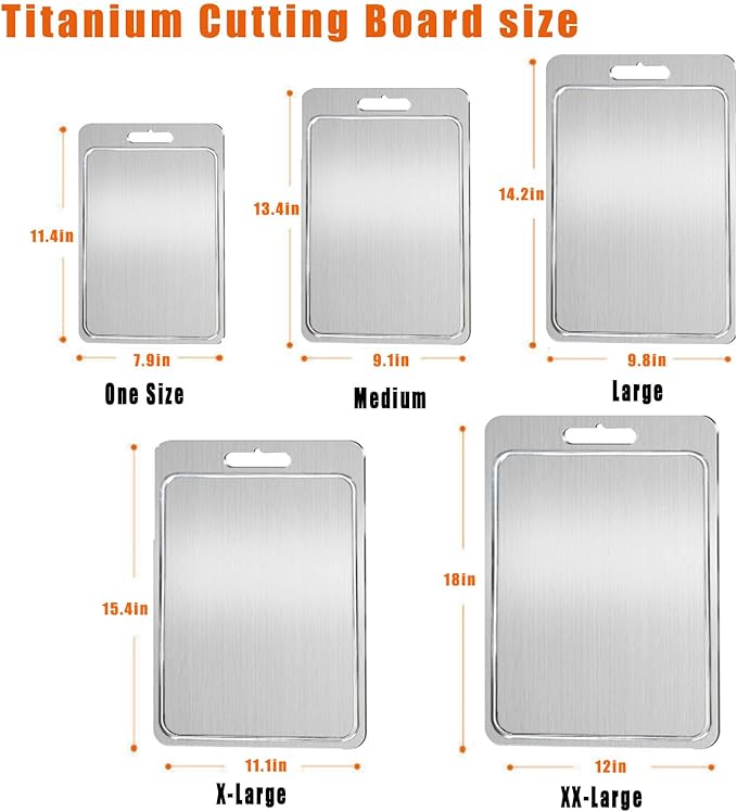Titanium Cutting Board for Kitchen with Juice Groove， Dishwasher Safe Chopping Boards， Bpa-Free Chopping Board,for Home Counter Outdoor Camping Housewarming Gifts for Women (15.4inx11.1in)