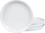 Ceramic Dinner Plates Set - 10 Inch Stoneware Plates, 4pcs Porcelain Plate, Dinnerware Dish set for Kitchen, Microwave Safe, Dishwasher Safe, Scratch Resistant,White