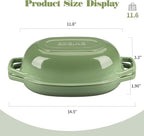 Enameled Cast Iron Dutch Oven Pot with Lid, Oval Dutch Oven for Bread Baking, Bread Oven for Homemade Sourdough Bread Baking, 5qt, Pistachio Green