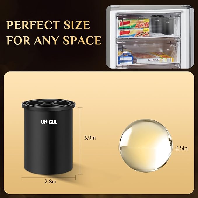 Clear Ice Cube Maker, 2.5" Stainless Steel Crystal Clear Ice Ball Maker, Non-BPA Premium Silicone Ice Cube Molds for Whiskey & Cocktails, Easy-Release Sphere Ice Maker, Bourbon Gifts for Men (1 PACK)