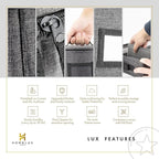 HOMELUX THEORY Wine Glass Storage Box with Dividers, Hard Shell China Storage Containers, Heavy Duty Glassware Storage Box & Stemware Storage Container with Lid, Thick Surface, and Sturdy Handle