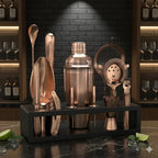Highball & Chaser 13-Piece Cobbler Cocktail Shaker Set Matte Copper Stainless Steel Bartender Kit For Home Bar Cocktail Set Laser Engraved Cocktail Tools Plus E-Book with 30 Different Cocktail Recipes