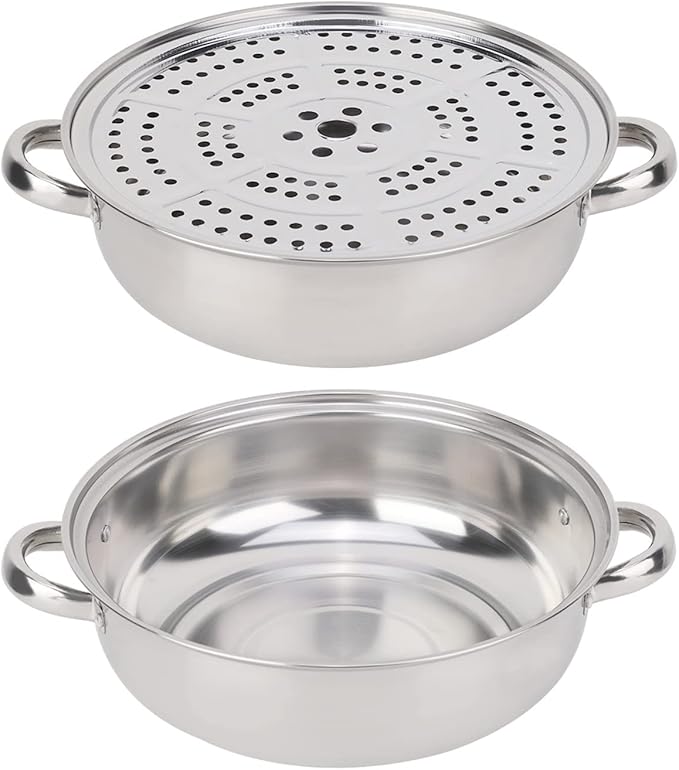 28CM Steamer Pot Multifunctional Stainless Steel Single Layer Stockpot Hotpot Food Steamer Pot Cookware Household Steamer Pot for Cooking Home Kitchen