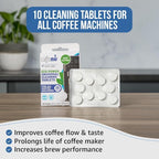 Coffee Machine Cleaner Tablets. 10 x 0.05 oz. Used Every 100 cups. Auto, Bean to Cup & One Touch Machine Cleaning Tablets. Used with Descaling
