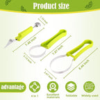 Suuker Melon Baller Scoop Set,4 In 1 fruit cutters shapes, watermelon scooper fruit scooper and baller, fruit carving tools（Green）