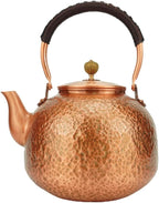 Funmaker Handmade Solid Copper Tea Pot Kettle Stovetop Teapot Thick Hammered Copper Tea Pot Kettle Stovetop Teapot Made for gasstove tops pure copper kettle (Type 7-2200ml)