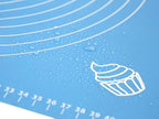 Silicone Baking Mat for Rolling Pastry Dough with Measurements, 25.6" x 17.7" BPA Free Non stick and Non Slip Blue Table Sheet Baking Supplies for Bake Pizza Cake