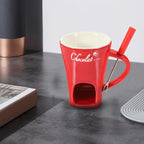 Garneck 2 Sets Chocolate Fondue Mugs Ceramic Multifunction Pot Chocolate Mug Porcelain Melt Chocolate Fondue Crucible Mini Fondue Pot for Cheese Caramel Butter