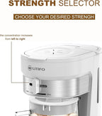 LITIFO Iced Tea Maker and Iced Coffee Maker Brewing System with 2.5-quart Pitcher, sliding strength selector for Taste Customization, Stainless Steel (White)