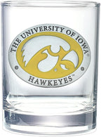 Heritage Pewter University of Iowa Collector's Double Old Fashion Glass | Double Rocks Drinkware 14 OZ | Expertly Crafted Pewter