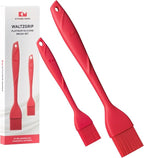 Kitchen Mama WaltzGrip Platinum Silicone Basting Pastry Brush: Set of 2 Heat-Resistant Brushes Utensils for Cooking, Baking, Grilling, Barbecue, and Spreading Oil, Butter, Egg - Dishwasher-Safe (Red)