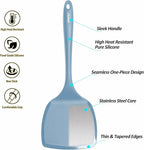 Silicone Pancake Spatula Turner with Lengthened Handle& Seamless Design, Heat Resistant Cooking Spatulas for Nonstick Cookware, Large Flexible Kitchen Utensils, Flipper for Egg, Pancake, Starry Blue