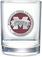 Heritage Pewter Mississippi State University Bulldogs Double Old Fashion | Double Rocks Glass 14 OZ for Liquor | Expertly Crafted Pewter Glass