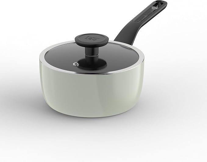 BergHOFF Leo Glints 7Pc Non-stick Ceramic Cookware Set With Glass Lid, Recycled Aluminum, CeraGreen Non-toxic Coating, Stay-cool Handle, Sage