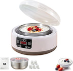 Yogurt Maker 3-in-1 Smart Yogurt Maker Machine with Temperature Control-Probiotic Yogurt, Rice Wine & Natto Fermenter for Healthy Homemade Foods(With 5 Cups)