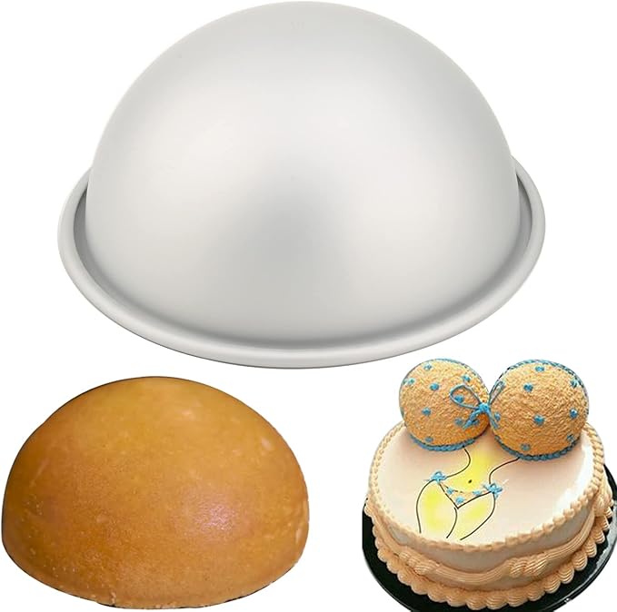 7-Inch Aluminum Hemisphere Cake Pan Half Football Sphere Bath Bomb Cake Pan Baking Mold Pastry Mould
