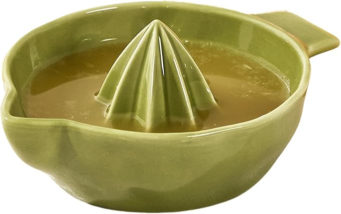 Ceramic Lemon Juicer Reamer Manual Citrus Lime Hand Squeezer Bowl with Handle and Pour Spout, Handheld, Easy to Use and Clean