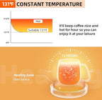 Coffee Warmer with Mug Set - Electric Beverage Cup Warmer for Desk Office Home Use, Candle Warmer Heating Plate with Gravity Switch Auto Shut Off (Up to 131F/55C), 12oz (Blue Set)