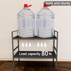 2Pack 16.5-27’’L Expandable Cabinet Shelf Organizers, Stackable Metal Shelves Extender for Kitchen Countertop Storage, Adjustable Spices Shelves Rack Stand for Cupboard Pantry, Black