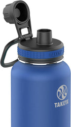 Takeya Originals 32 oz Vacuum Insulated Stainless Steel Water Bottle with Spout Lid, Navy