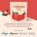 Craftmix Cranberry Vanilla Mix, Makes 12 Drinks, Cranberry Cocktail Mixer, Instant Skinny Cocktail and Mocktail Mix - With Real Fruit - Vegan Low Carb, Low Sugar, Non-GMO, Gluten Free, Easy to Mix