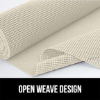 GORILLA GRIP powerGRIP Drawer Shelf and Cabinet Liner, Thick Strong Hold, Non-Adhesive Liners Protect Kitchen Cabinets and Cupboard, Bathroom Drawers, Easy Install, Breathable Mat, 20" x20', Cream