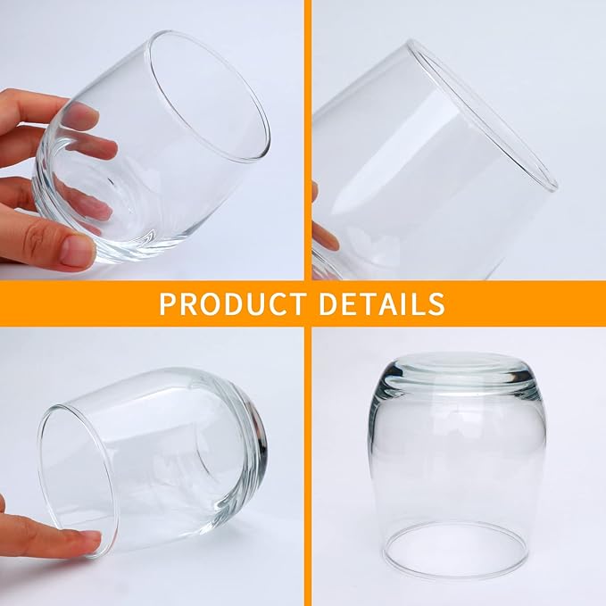 Wine Glasses,12oz Stemless Wine Glass,for Red or White Wine,High-end Banquet, Party, Bar, Wedding, Gift (24 pcs)