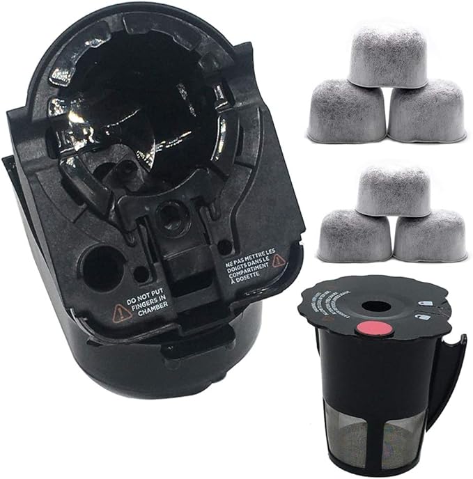 Replacement Cup Holder Needle Assembly and 1pcs 119367 Reusable Coffee Filter,6pcs Replacement Charcoal Water Filters,compatible with all Keurig 2.0 Models coffee machine (8)