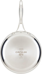 Circulon C1 Series Clad Stainless Steel with ScratchDefense Technology Cookware Nonstick Induction Frying Pans/Skillets with Lids, Metal Utensil Safe, 6 Piece Set - Polished Stainless Steel