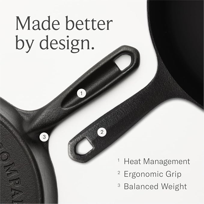 Field Company 11.63-Inch Cast Iron Skillet – Pre-Seasoned Large Frying Pan for Searing, Baking & Everyday Cooking, Lighter & Easy to Handle, Smooth, Made in USA (No.10, 4+ Servings)