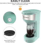 LITIFO Single Serve Coffee Maker for Ground coffee, Tea & K Cup Pod, 2-In-1 Small Coffee Machine with 6 to 14oz Reservoir, One-Button Fast Brew, Auto Shut-off & Self Cleaning Function (Green)