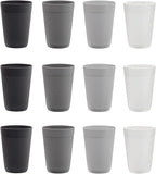US Acrylic Newport 10 ounce Unbreakable Plastic Stackable Juice Tumblers in Grey Stone | Set of 12 Drinking Cups | Reusable, BPA-free, Made in the USA, Top-rack Dishwasher and Microwave Safe